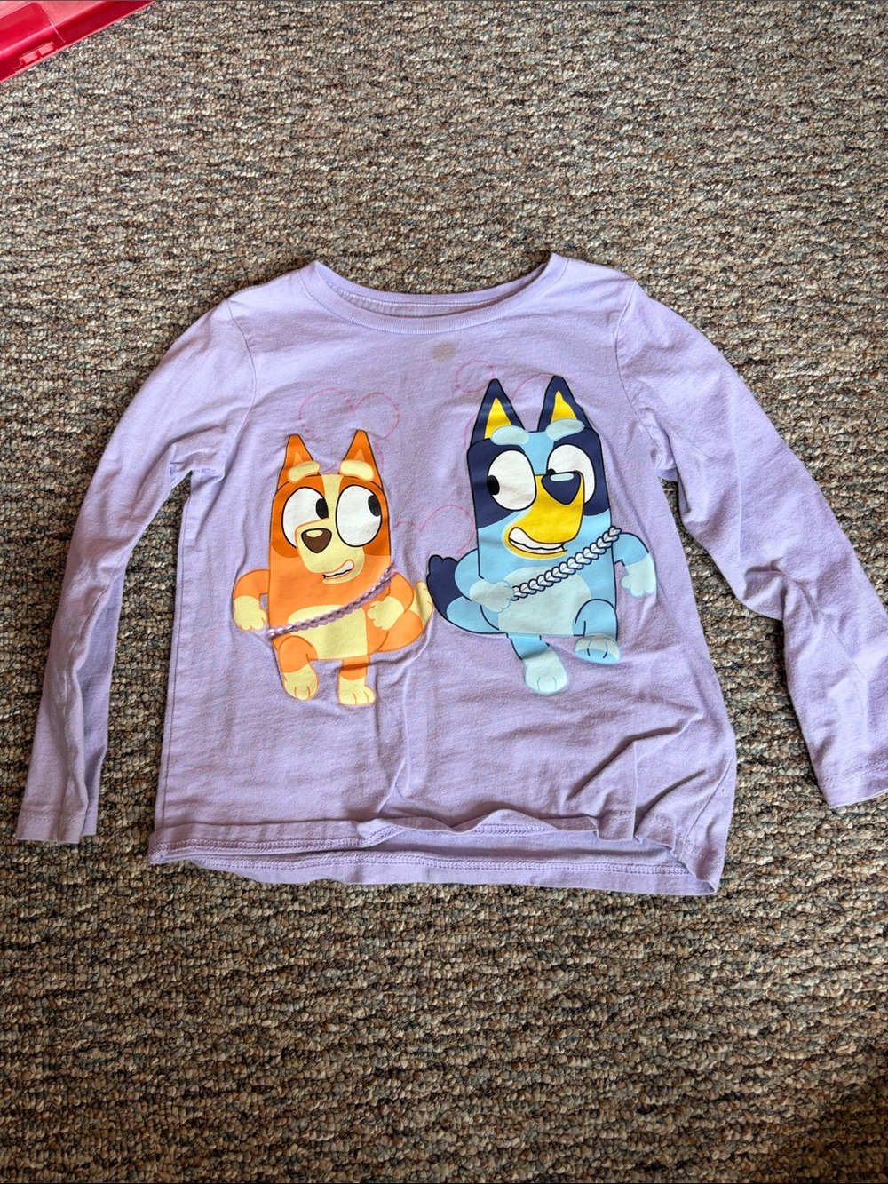 Kids Lavender Long-Sleeve Top with Cartoon Bluey Characters